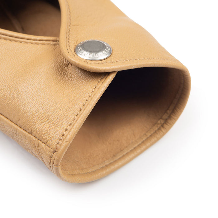 Women's Leather Driving Gloves Toffee open cuff