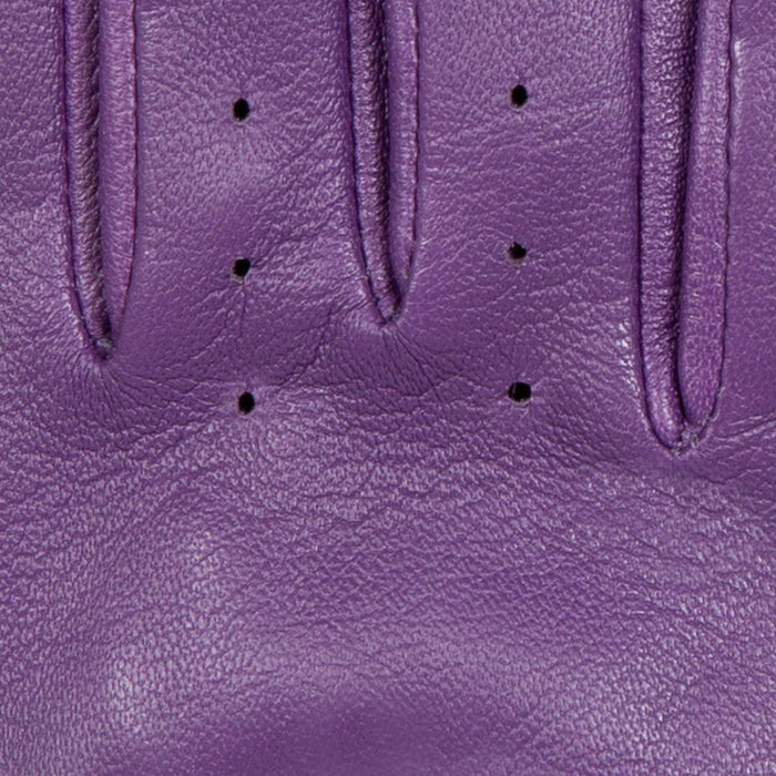 Women's Lined Leather Driving Gloves Amethyst fingers