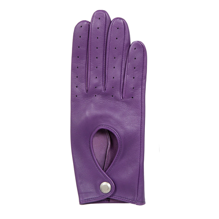 Women's Lined Leather Driving Gloves Amethyst right