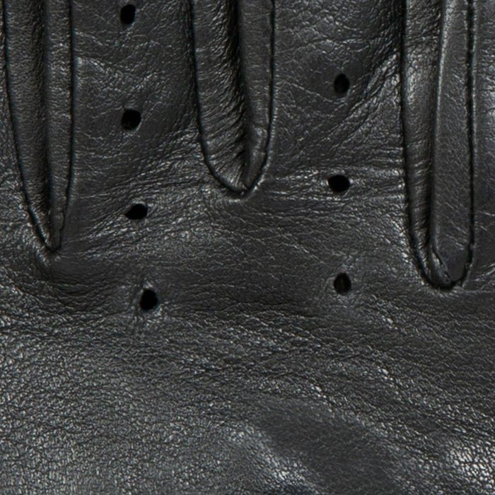 Women's Lined Leather Driving Gloves Black fingers