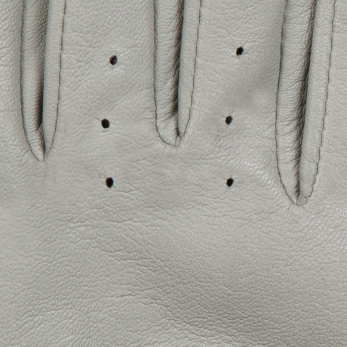 Women's Lined Leather Driving Gloves Dove Grey Fingers