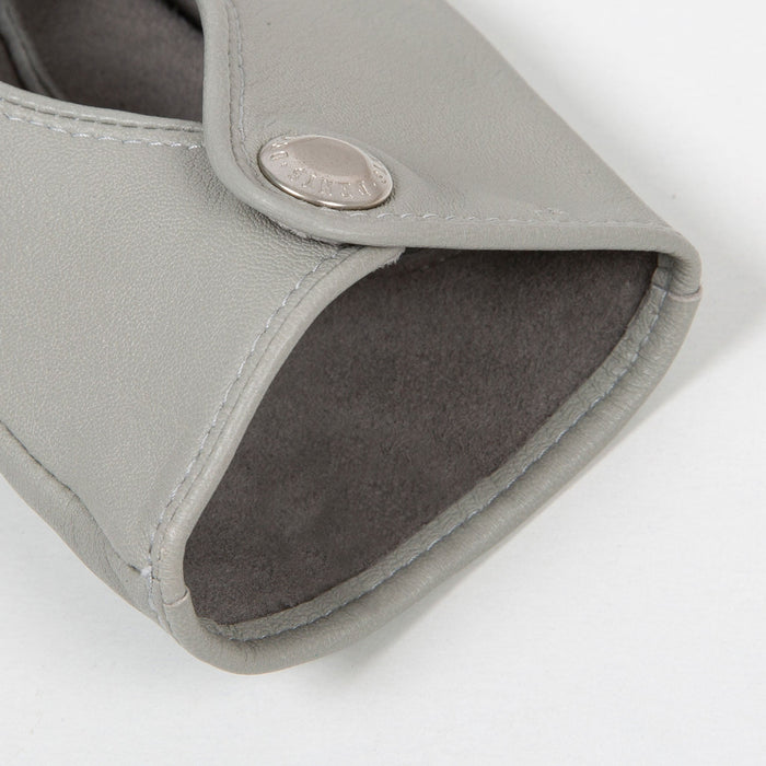 Women's Lined Leather Driving Gloves Dove Grey open cuff