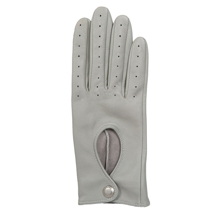 Women's Lined Leather Driving Gloves Dove Grey right