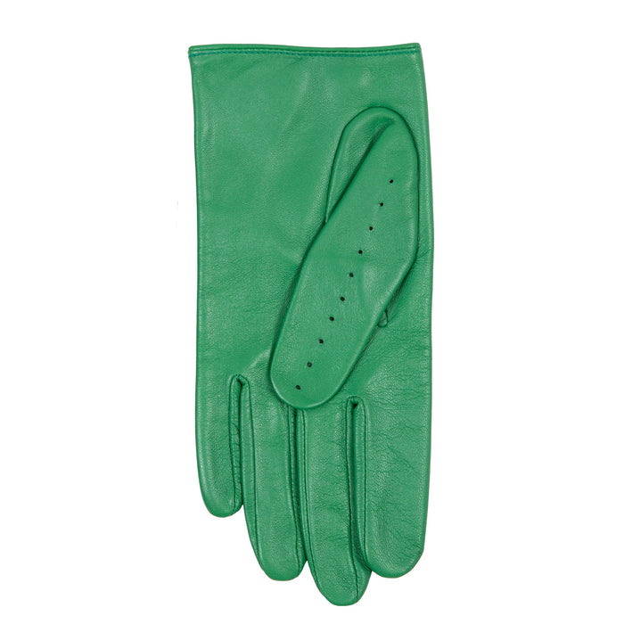 Women's emerald leather driving gloves left