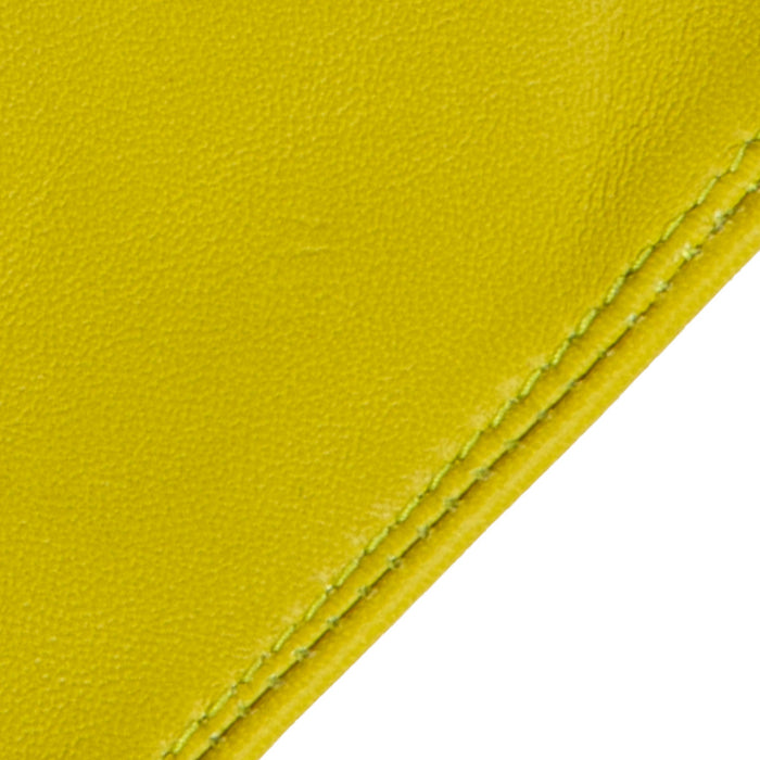 Women's Lined Leather Driving Gloves Lime open cuff