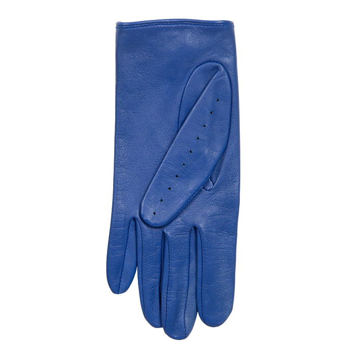 Women's Lined Leather Driving Gloves Marine left