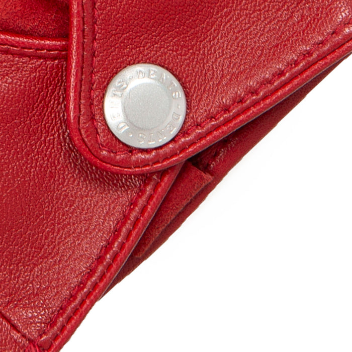 Women's Lined Leather Driving Gloves Berry cuff