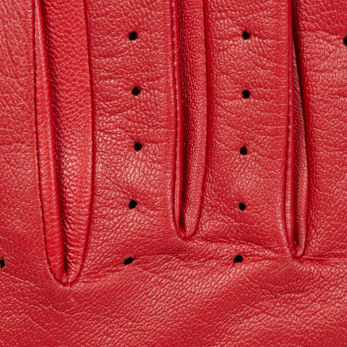 Women's Lined Leather Driving Gloves Berry fingers