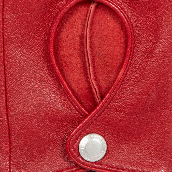 Women's Lined Leather Driving Gloves Berry stud