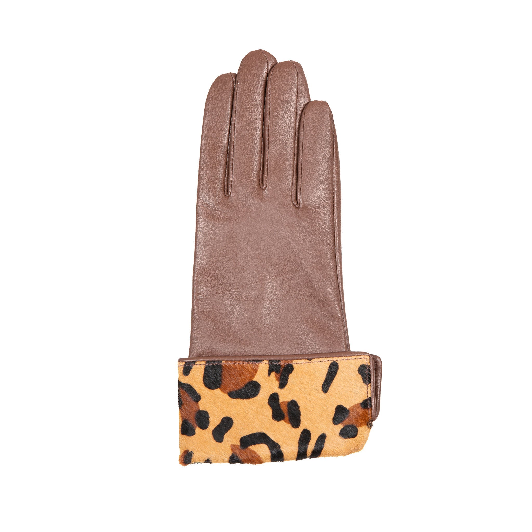 小物 DENTS DEAR LEATHER GLOVES BROWN 8 1/2 Women's Touchscreen Single-Point Faux Fur-Lined Leather