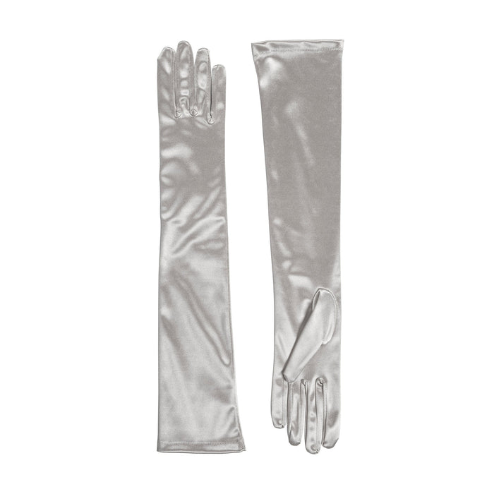 Dents Womens Long Above Elbow Satin Gloves - Silver Grey Dents Womens Long Above Elbow Satin Gloves - Silver Grey