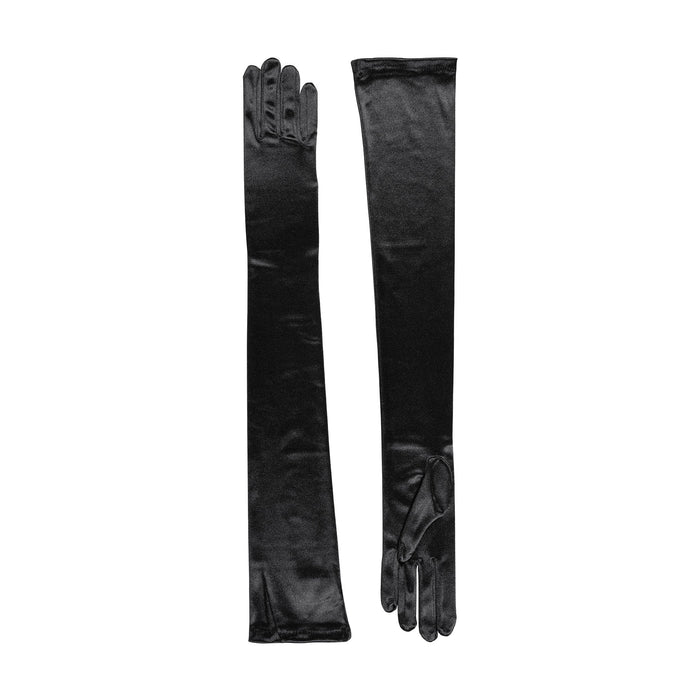 Dents Womens Bella Long Opera Satin Gloves - Black Dents Womens Bella Long Opera Satin Gloves - Black