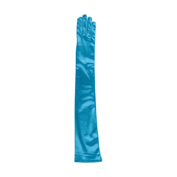 Women's Long Opera Satin Gloves, TEAL / ONE Women's Long Opera Satin Gloves, TEAL / ONE