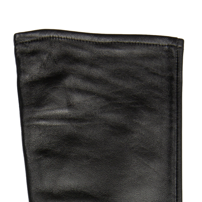 Women's Single Long Above-Elbow Lined Leather Gloves Black left cuff