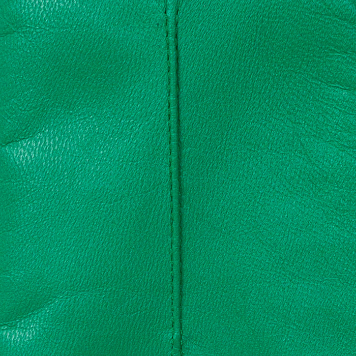 Women's Single Long Above-Elbow Lined Leather Gloves Emerald stitching