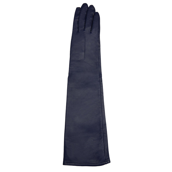 Women's Single Long Above-Elbow Lined Leather Gloves Navy right