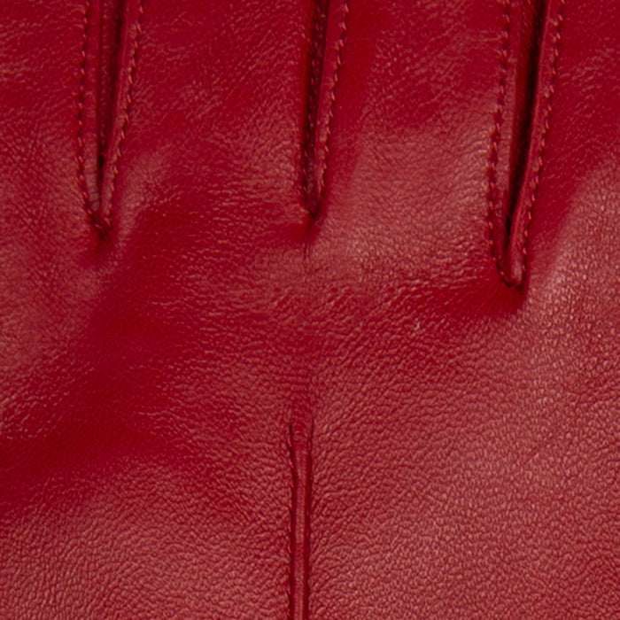 Women's Single Long Above-Elbow Lined Leather Gloves Wine fingers