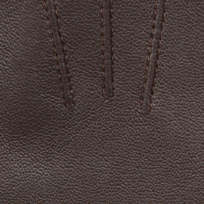 Women's Mocca Three Point Lined Leather Gloves Stitching