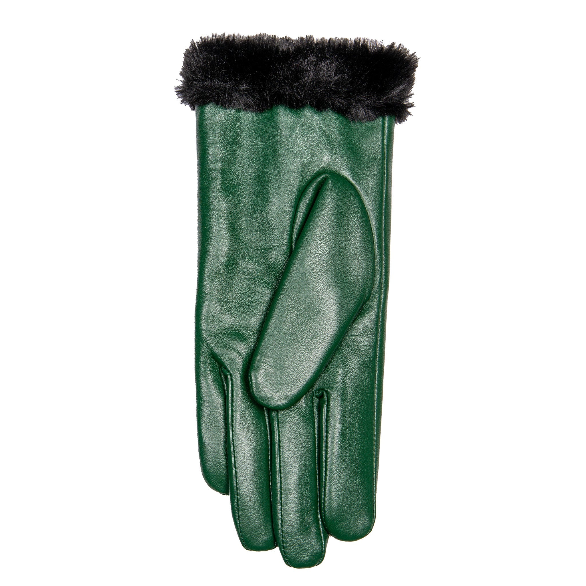 Women's Touchscreen Faux Fur-Lined Leather Gloves with Zip | Dents