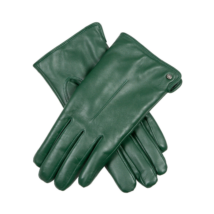 Women's Forest Touchscreen Single Point Faux Fur Lined Leather Gloves