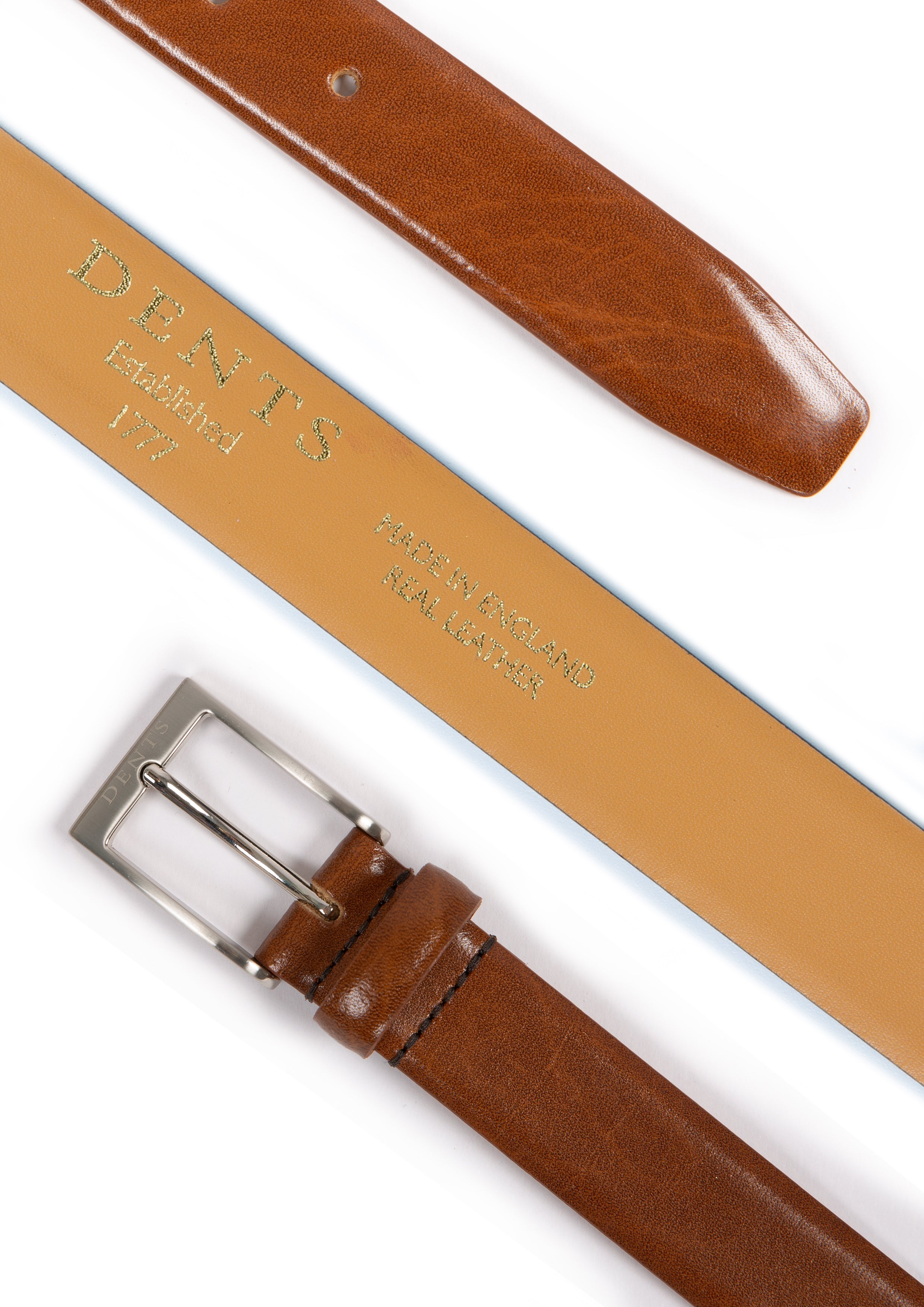 Men's Heritage Lined Full-Grain Leather Belt with Satin