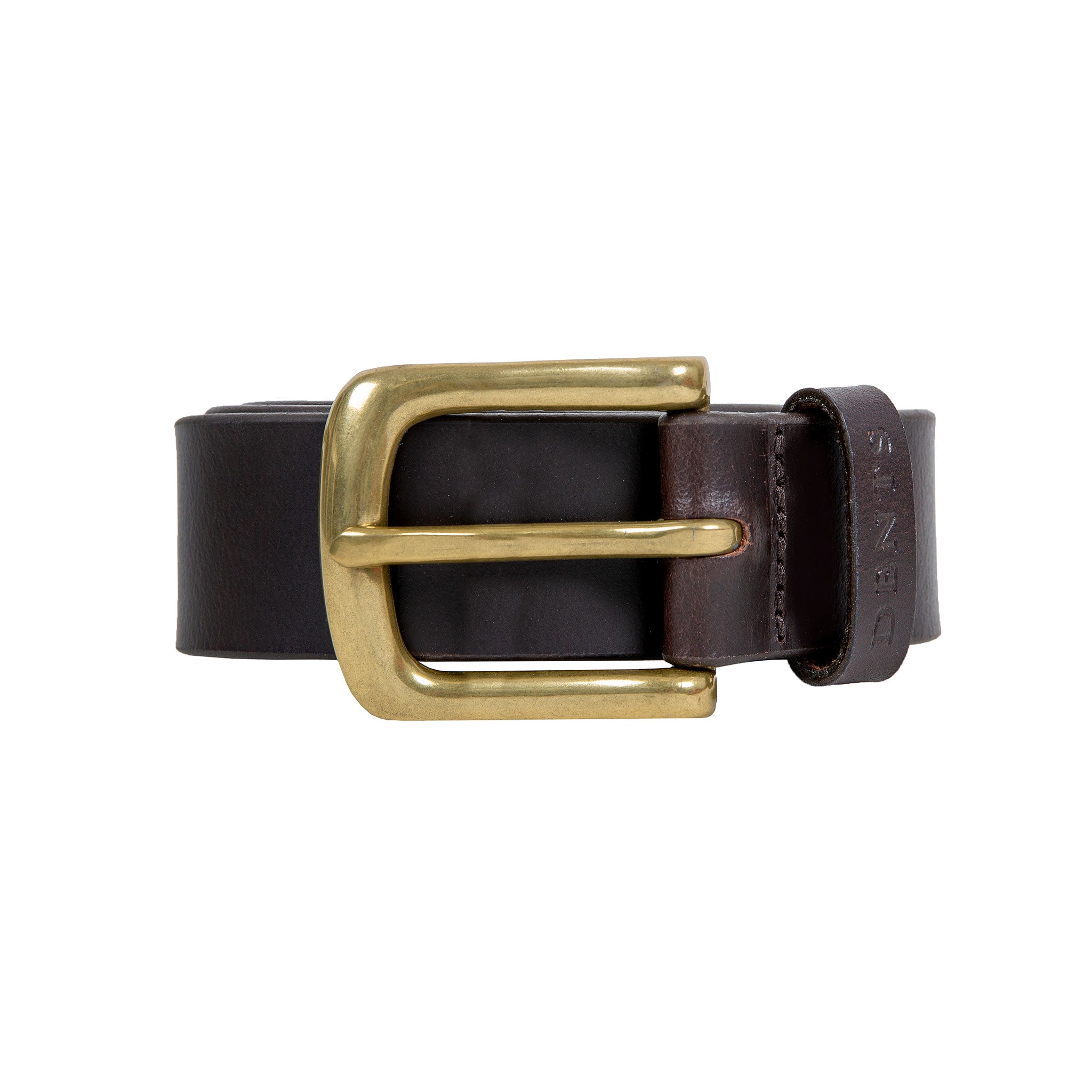 Dents Mens Heritage Lined Full-Grain Leather Belt with Brass Buckle in Black Dents Mens Heritage Lined Full-Grain Leather Belt with Brass Buckle in Black