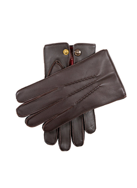 Hengrave Men's Fur Lined Touchscreen Leather Gloves Dents