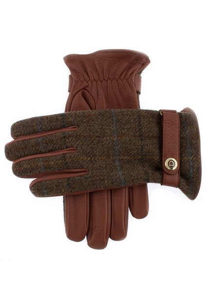 Muncaster, Men's Abraham Moon Tweed & Deerskin Leather Gloves