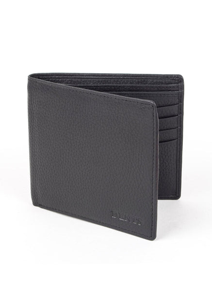Men's Slim Pebble Grain Leather Bifold Wallet with RFID Blocking