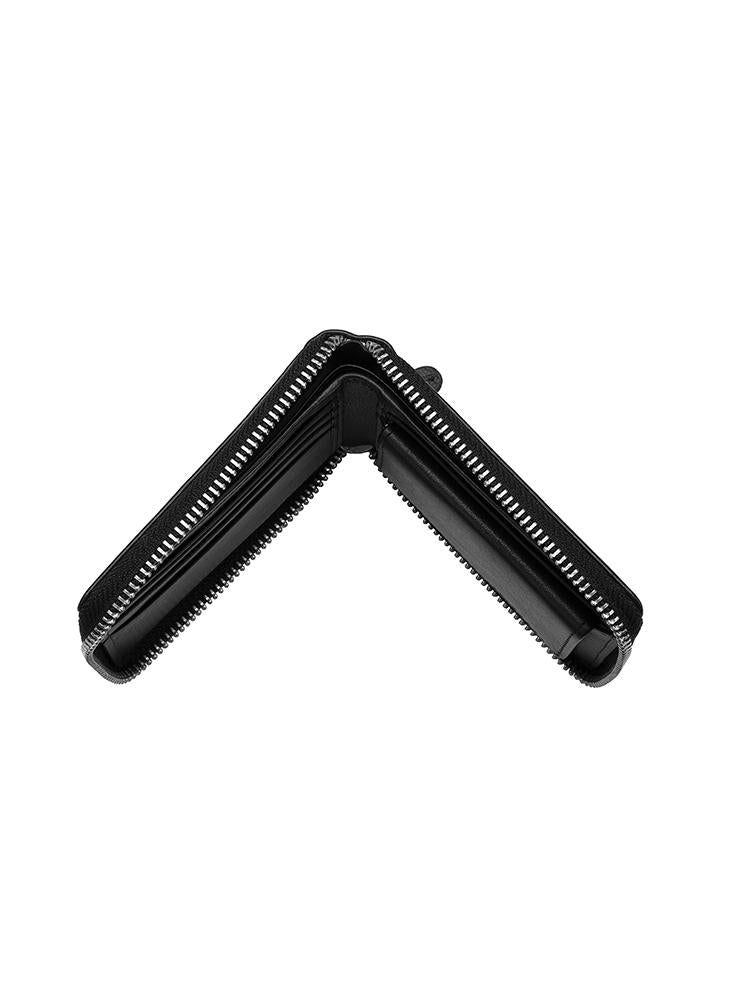 Men's Smooth Nappa Leather Zip-Round Wallet with RFID Blocking and