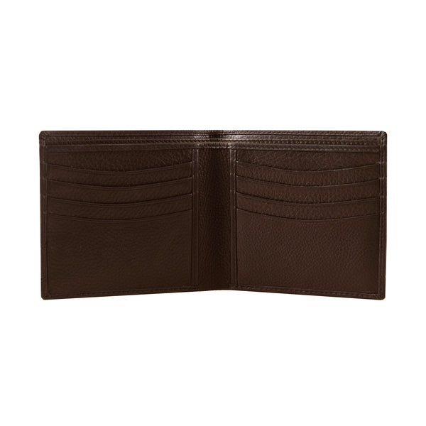 Dents RFID Pebble Grain Bifold Slim Leather Wallet - Chocolate main image 1