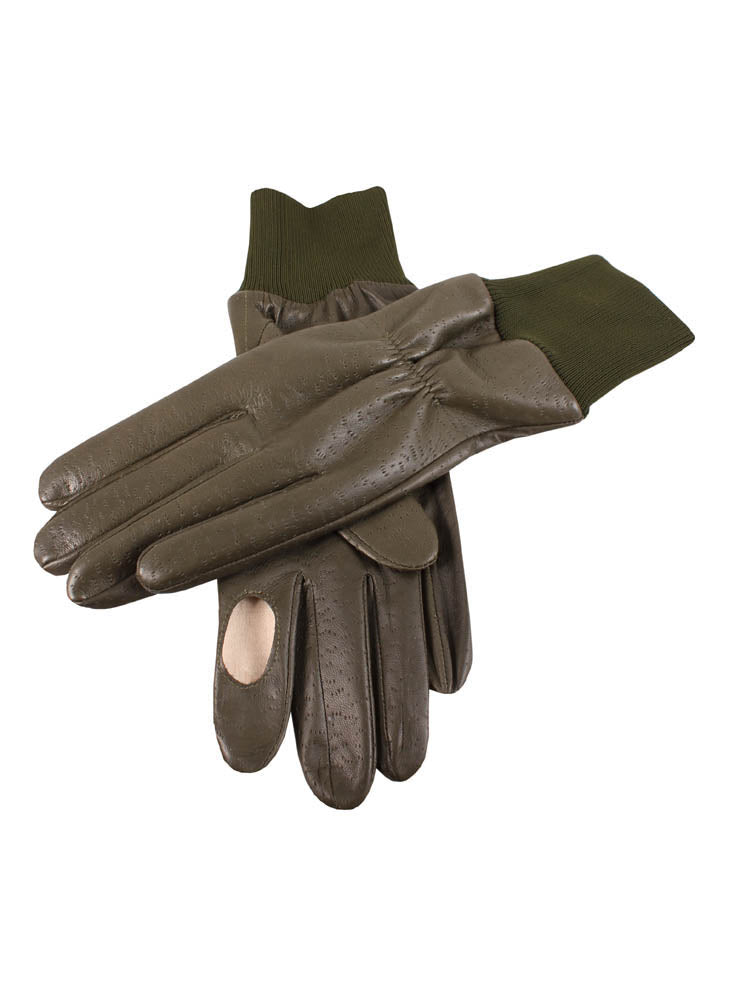Women's Heritage Water-Resistant Fleece-Lined Right Hand Leather Shooting Gloves, Olive / 6.5