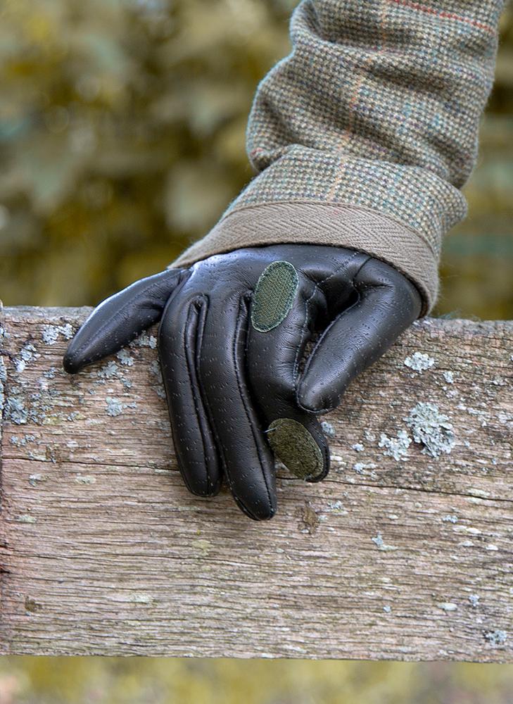 Women's Heritage Water-Resistant Half Fleece-Lined Left Hand Leather Shooting Gloves, Olive / 7