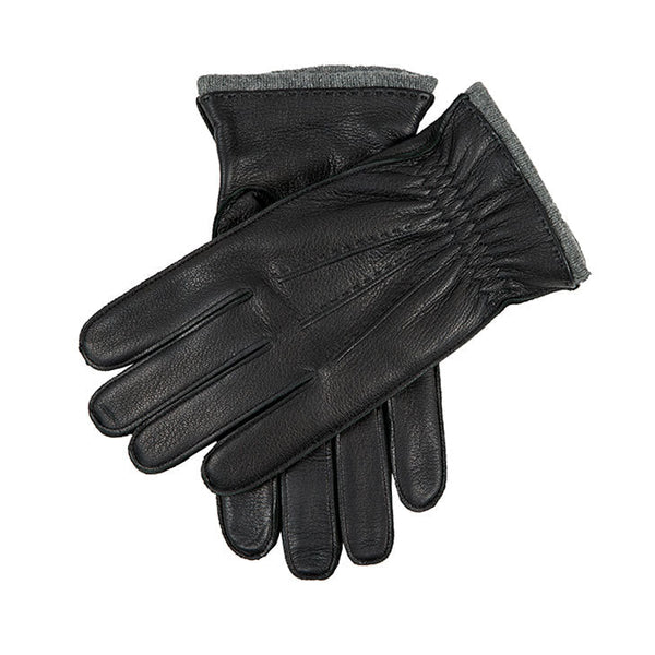 Men's Three-Point Cashmere-Lined Deerskin Leather Gloves with