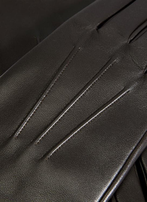 Dents Shaftesbury heren kasjmier gevoerde touchscreen lederen handschoenen, Bruin, S