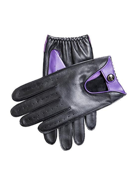 Men's Leather Driving Gloves with Colour Contrast Details