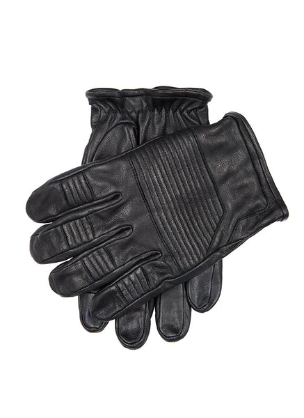 Men's Touchscreen Water-Resistant Lined Goatskin Leather Gloves 