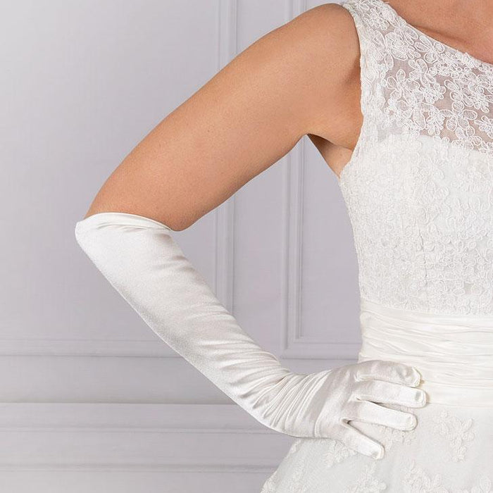 ladies formal dress gloves Women's Long Above-Elbow Satin Mother of the groom dress Imre Wedding Dress - Sun Protection Gloves Women size:18 Mths