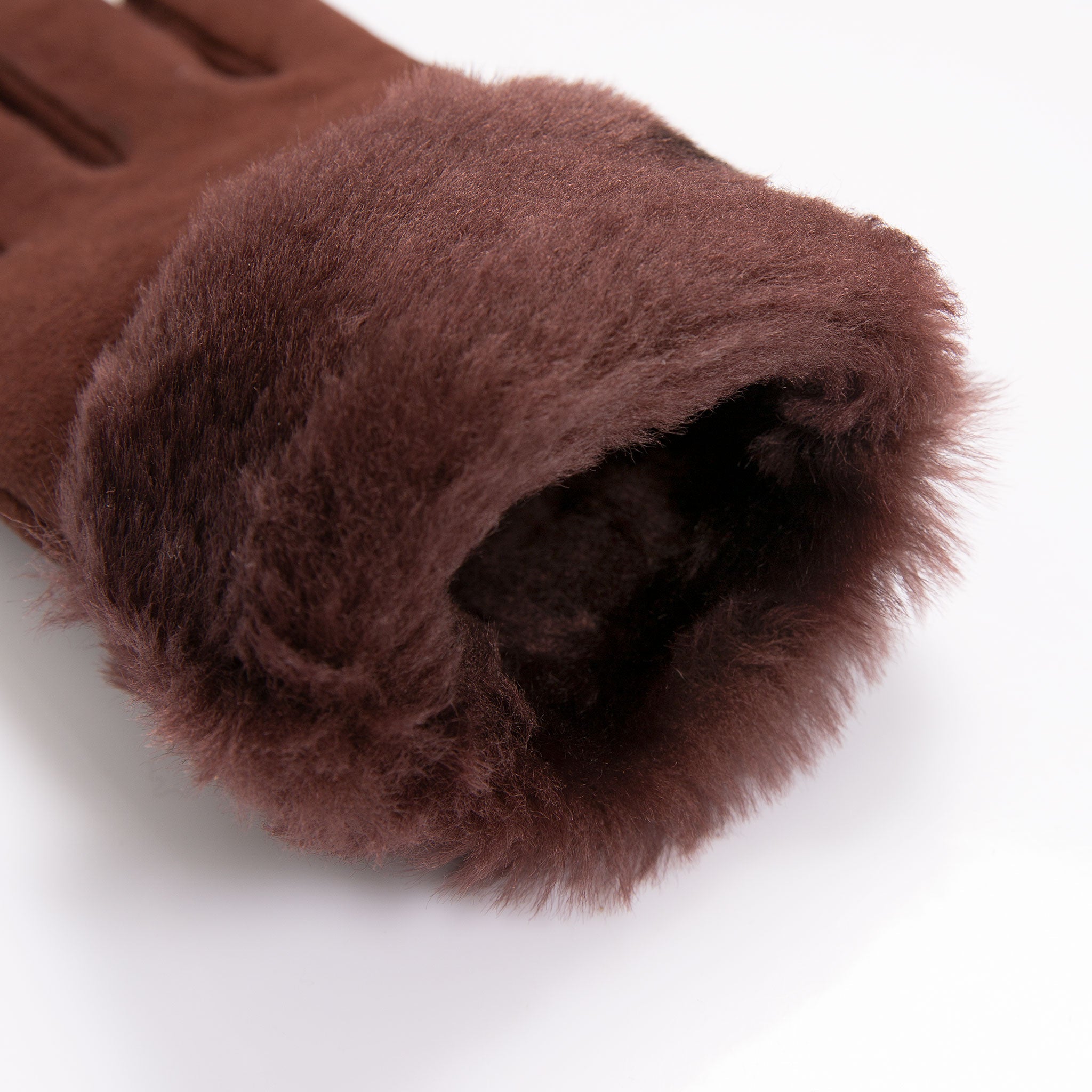 Suede Shearling Gloves