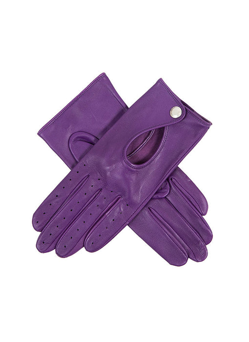 Women's Lined Leather Driving Gloves Amethyst