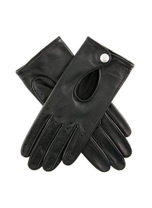 Women's Lined Leather Driving Gloves Black