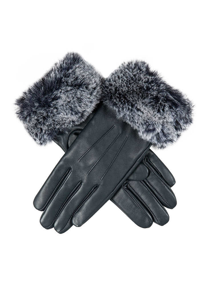 Lined Touch Gloves with Faux Fur Cuff – The Glove Lady